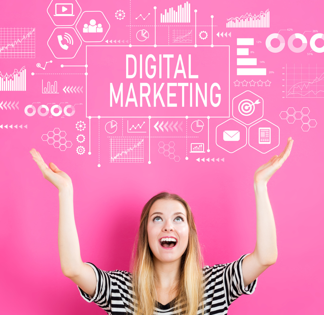 Digital Marketing with young woman